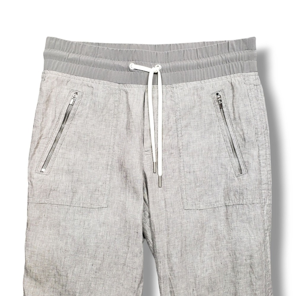 Athleta Cabo Linen Jogger Womens 4 Grey Mid Rise Pants Travel - Picture 2 of 10